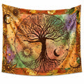Arazzo da parete 150 x 130 cm in tessuto multicolore con albero della vita stile bohémien