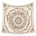 Arazzo da parete 150 x 150 cm in poliestere beige con motivo floreale decorativo