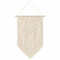 Decorazione murale in macramè 50 x 90 cm beige con corda tessile e frange stile boho