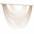 Arazzo da parete 100 x 110 cm in cotone e legno beige stile boho