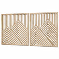 Set di pannelli decorativi da parete 50 x 70 cm in legno naturale stile geometrico