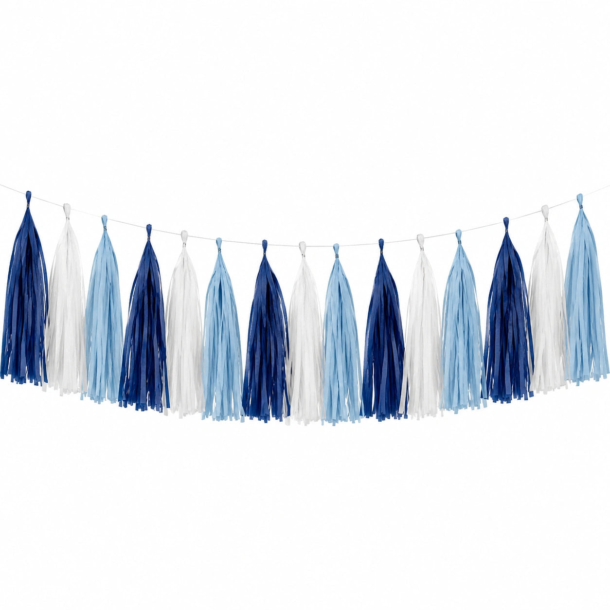 Ghirlanda decorativa 300 x 35 cm in carta velina blu bianco azzurro - decorazione per feste